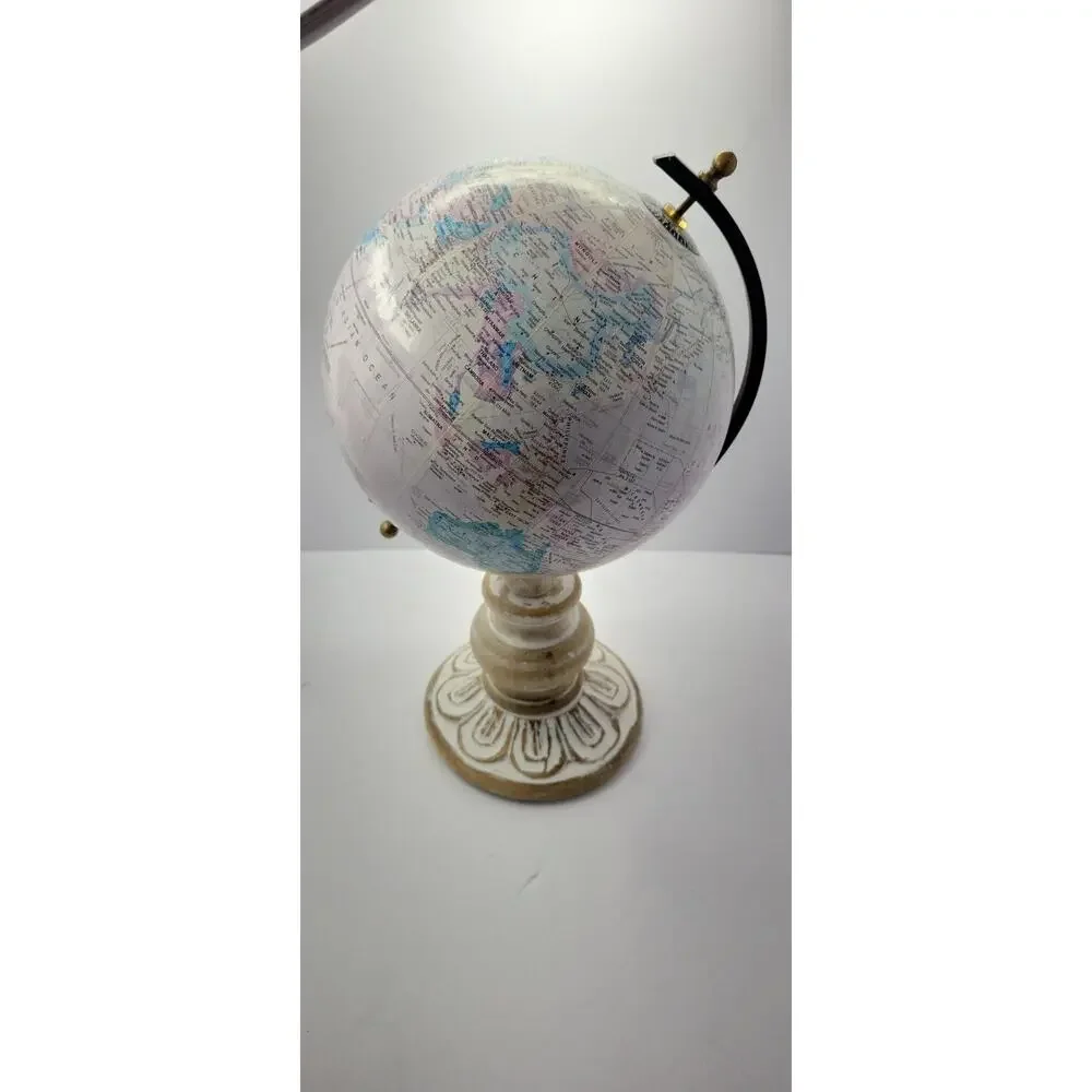 World Time Desk Top World Globe With Wood Stand